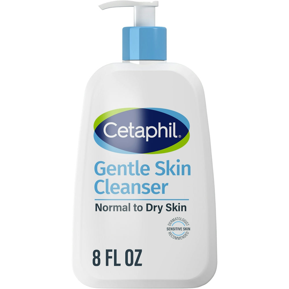 Bottle of Cetaphil Gentle Skin Cleanser in 8 fl oz bottle, a mild facial cleanser for sensitive skin by Pasteur Pharmacy.