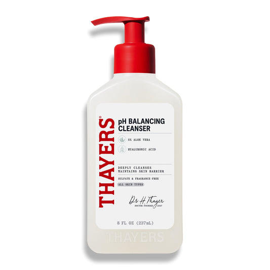 Thayer's PH Balancing Daily Cleanser in 8oz bottle, facial cleanser by Pasteur Pharmacy, for gentle skin cleansing.