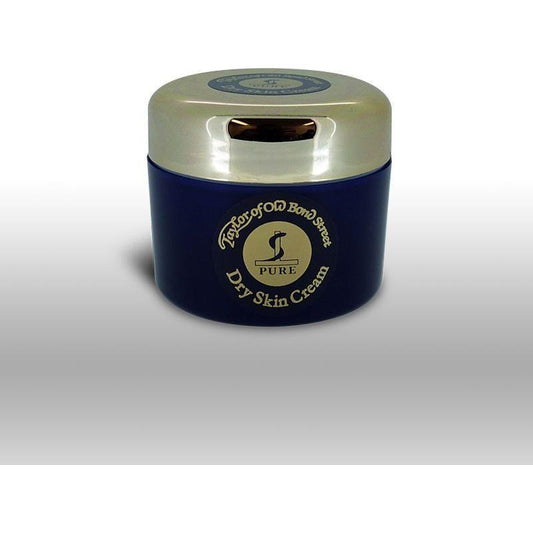 Taylor of Old Bond Street dry skin facial cream in 50ml jar, featuring a smooth cream texture for sensitive skin care.