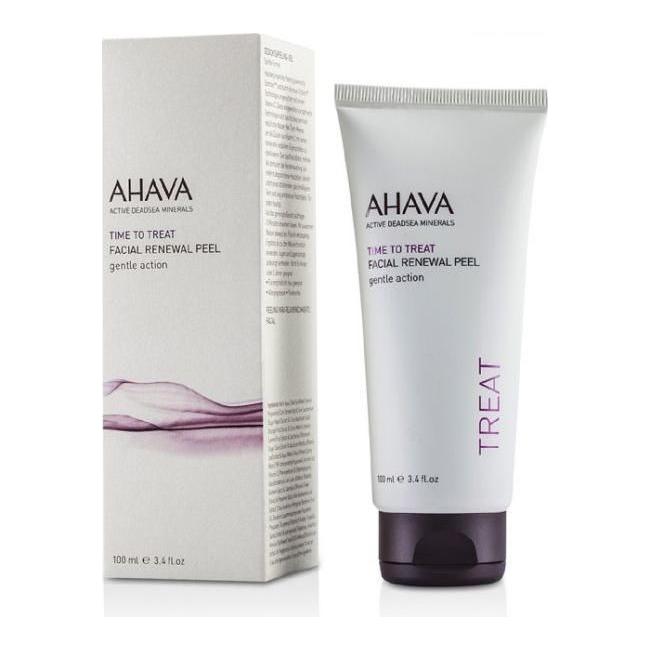 Ahava Dead Sea Mineral Facial Renewal Peel Mask in a 3.4 oz jar, featuring mineral-rich formula for revitalizing skin.