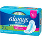 Always Maxi Pads with Wings Size 2, super long, unscented feminine pads and protectors, 32-count package.