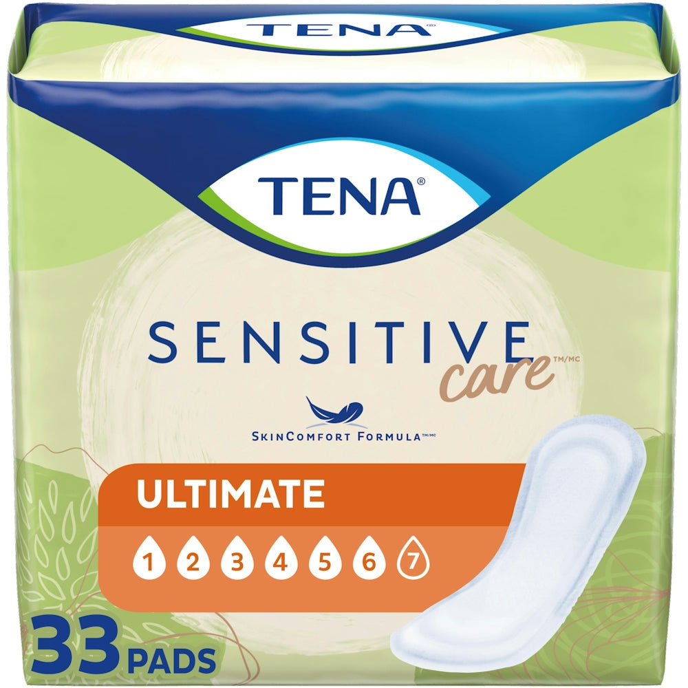 Tena Intimates Ultimate Absorbency incontinence pad for women, regular length, feminine protector with discreet design.