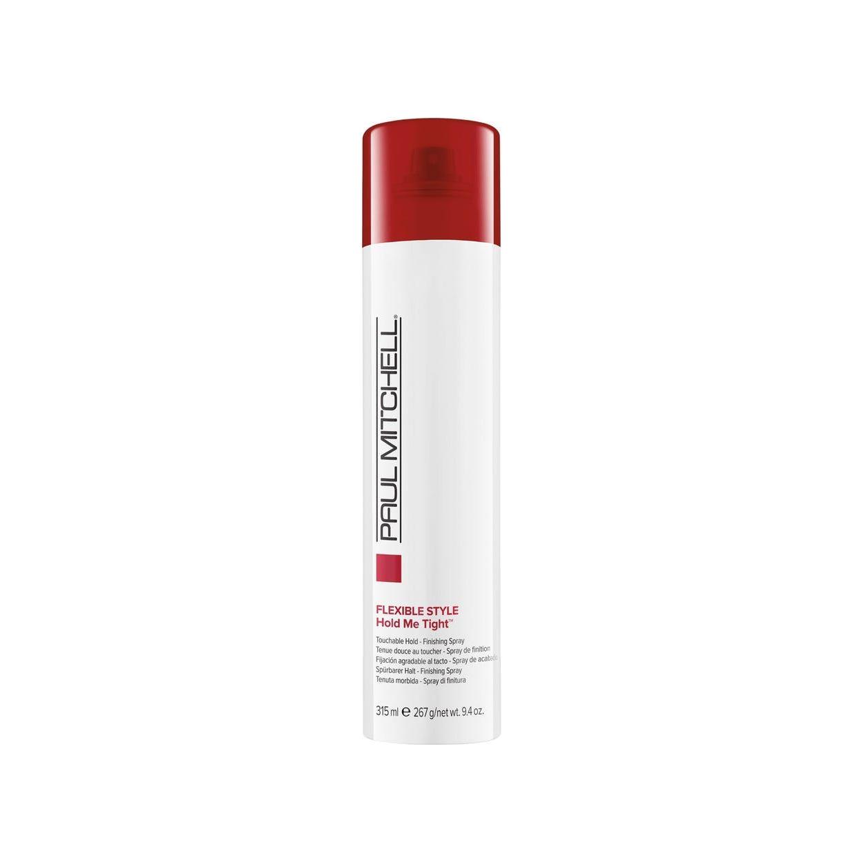 Paul Mitchell Hold Me Tight Finishing Spray in 9.4oz bottle, lightweight styling spray for hold and shine.
