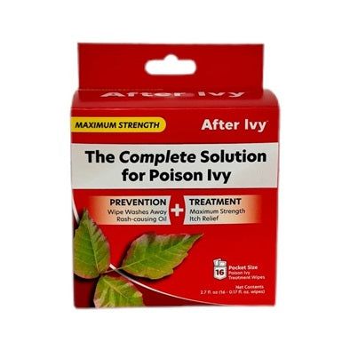First Aid Poison Ivy Relief Pads by Pasteur Pharmacy, 16 medicated wipes for soothing skin irritation from ivy poison.