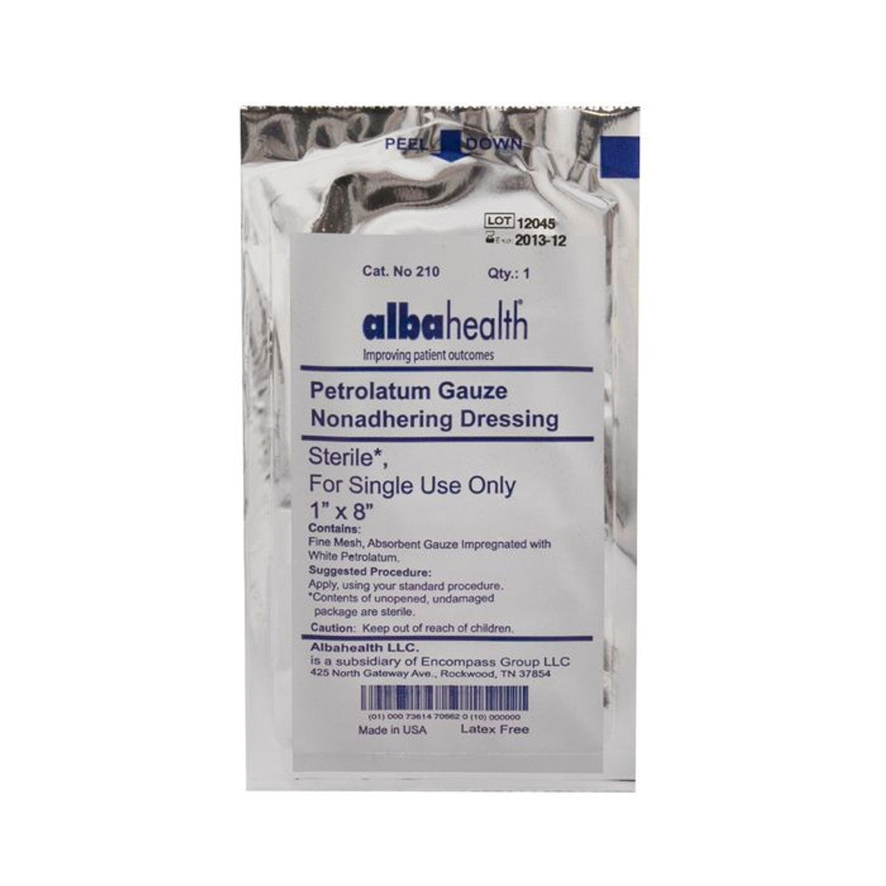 Alba Health Petroleum Gauze Nonadhering Wound Dressing 1x18 inches, first aid dressing by Pasteur Pharmacy for wound care.