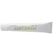 Anecream 4% topical anesthetic cream in a 15g tube, used for pain relief, displayed on a white background.