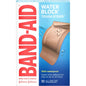Water Block Band-Aid brand adhesive bandages by Pasteur Pharmacy, tough strips for wound protection, all one size.