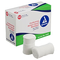 Conforming gauze roll 2" x 4.1 yards with absorbent pads for first aid, from Pasteur Pharmacy.