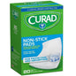 Pasteur Pharmacy Curad Non-Stick Pads 2x3 inch for wound care, sterile first aid dressings with non-stick surface.