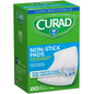 Curad small non-stick first aid pads, 2 x 3 inches, for wound dressing and protection, by Pasteur Pharmacy.