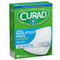 Curad Telfa non-stick first aid pads, 3 x 4 inches, sterile wound dressings with a soft absorbent surface.
