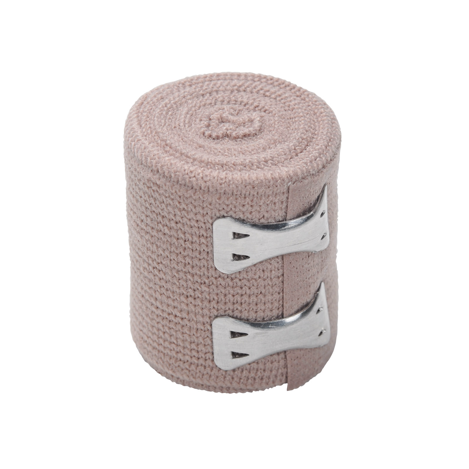 Dynarex latex-free elastic bandages, 2-inch x 4.5-yard, for first aid, shown with bandages rolled on a surface.