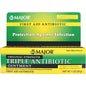 Pasteur Pharmacy Major Triple Antibiotic Ointment in 1oz tube, used for minor cuts and skin infections, part of first aid supplies.