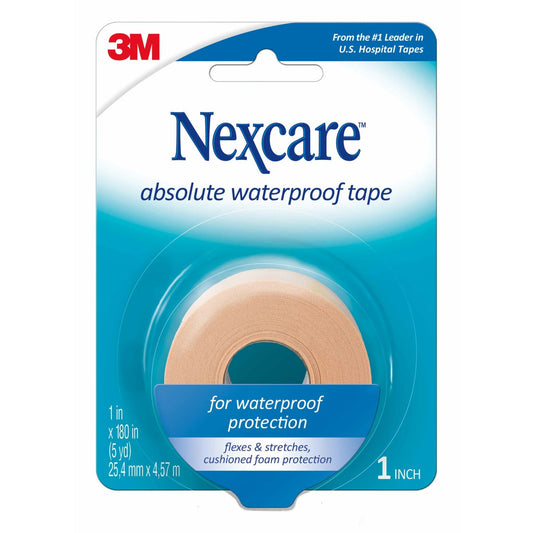 Nexcare Hospital Tape Cushions from Pasteur Pharmacy, waterproof 1-inch first aid tape for secure wound protection.