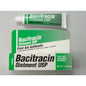 Taro Bacitracin Zinc 500 Un/gm ointment in a 0.5 oz tube, used for first aid wound care, by Pasteur Pharmacy