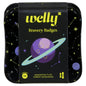 Welly Flex Fabric Bandages Space themed, 48-count first aid bandages with colorful space design in a package.
