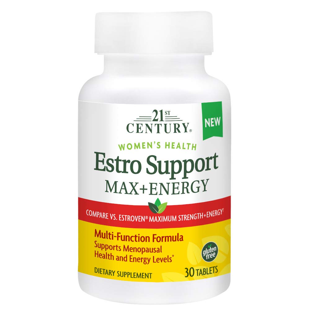 21st Century Estro Support Max + Energy dietary supplement in 30 tabs, designed for fitness and nutrition support from Pasteur Pharmacy
