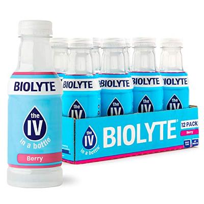 Biolyte electrolyte drink in berry flavor, 16 oz bottle, ideal for rapid hydration, from Pasteur Pharmacy.