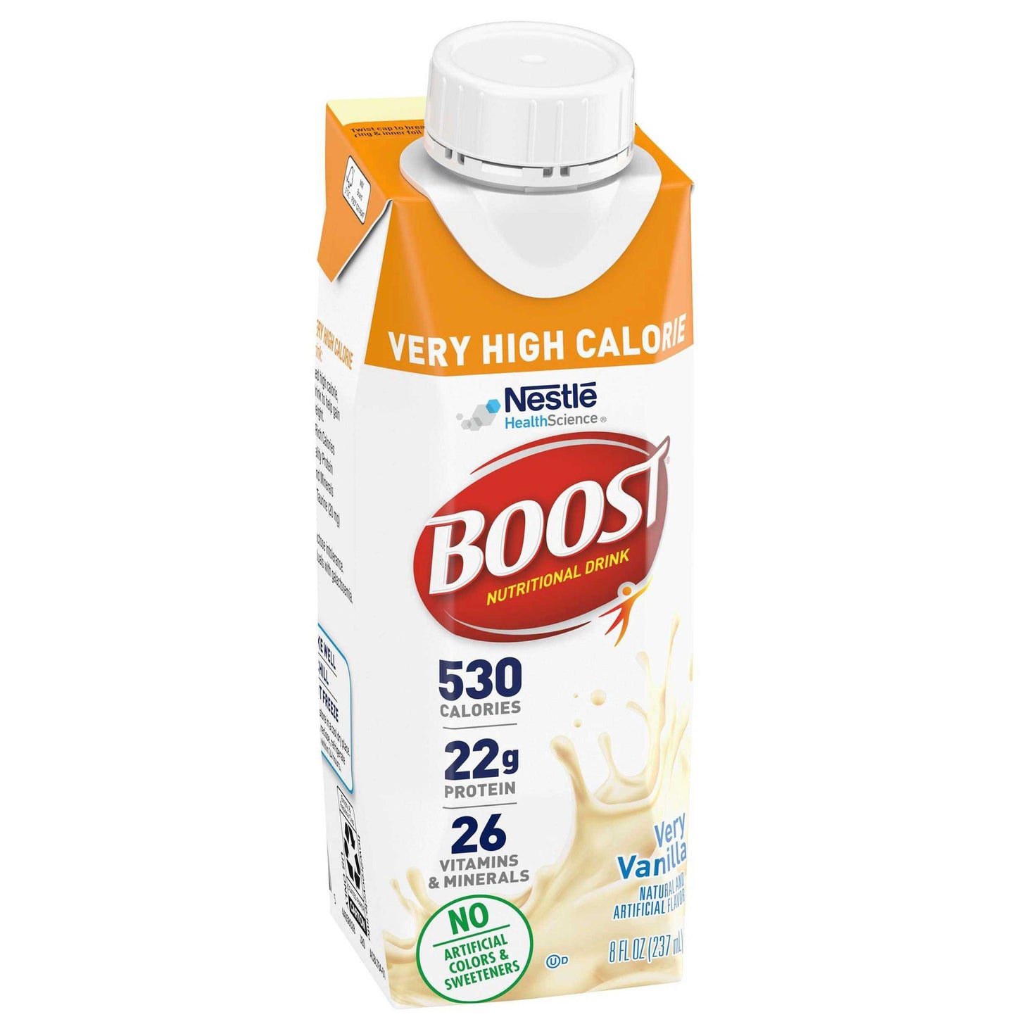 Boost VHC LQ Very Vanilla flavor, 24x237ml bottles, a fitness and nutrition supplement by Pasteur Pharmacy.