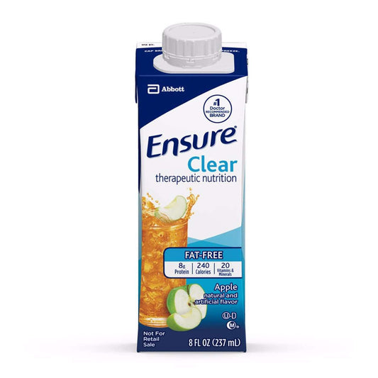 Ensure Clear Therapeutic Nutrition Mixed Berry flavor in an 8 oz bottle, designed for fitness and nutrition needs.