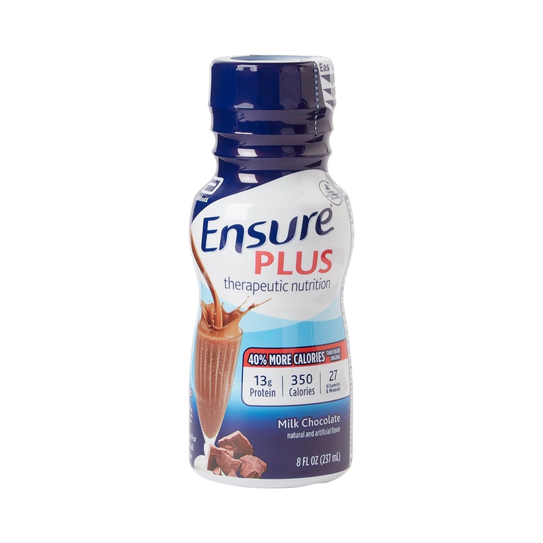 Ensure Plus Chocolate Oral Supplement 24x8 oz, nutritional fitness supplement in chocolate flavor with multiple bottles shown.