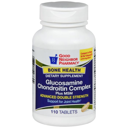 Pasteur Pharmacy Good Neighbor Pharmacy GNP Glucosamine Chondroitin Advanced DS supplement bottle with 110 tablets for joint support