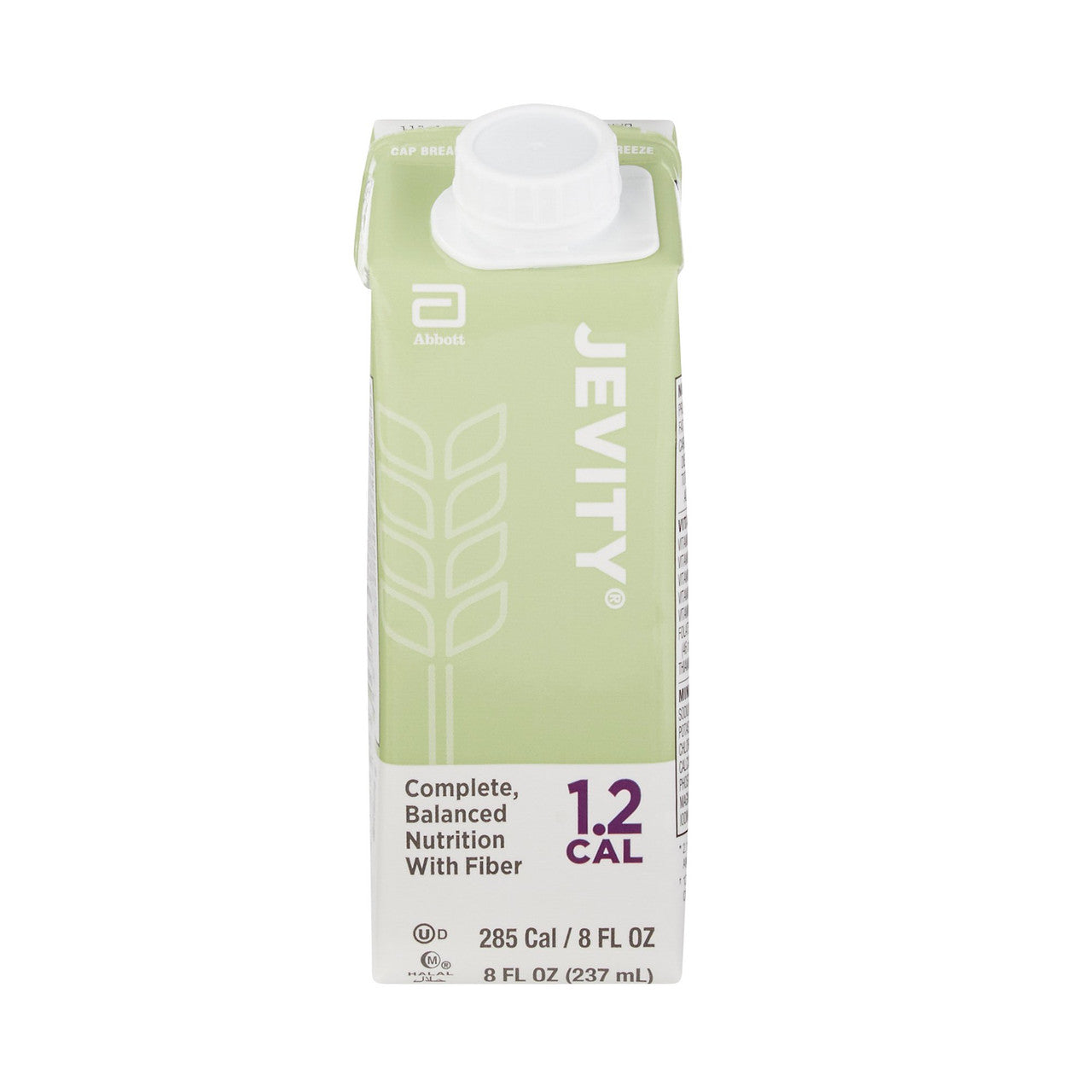 Jevity 1.2 with Fiber oral supplement in an 8 oz carton, a nutritional product by Pasteur Pharmacy.