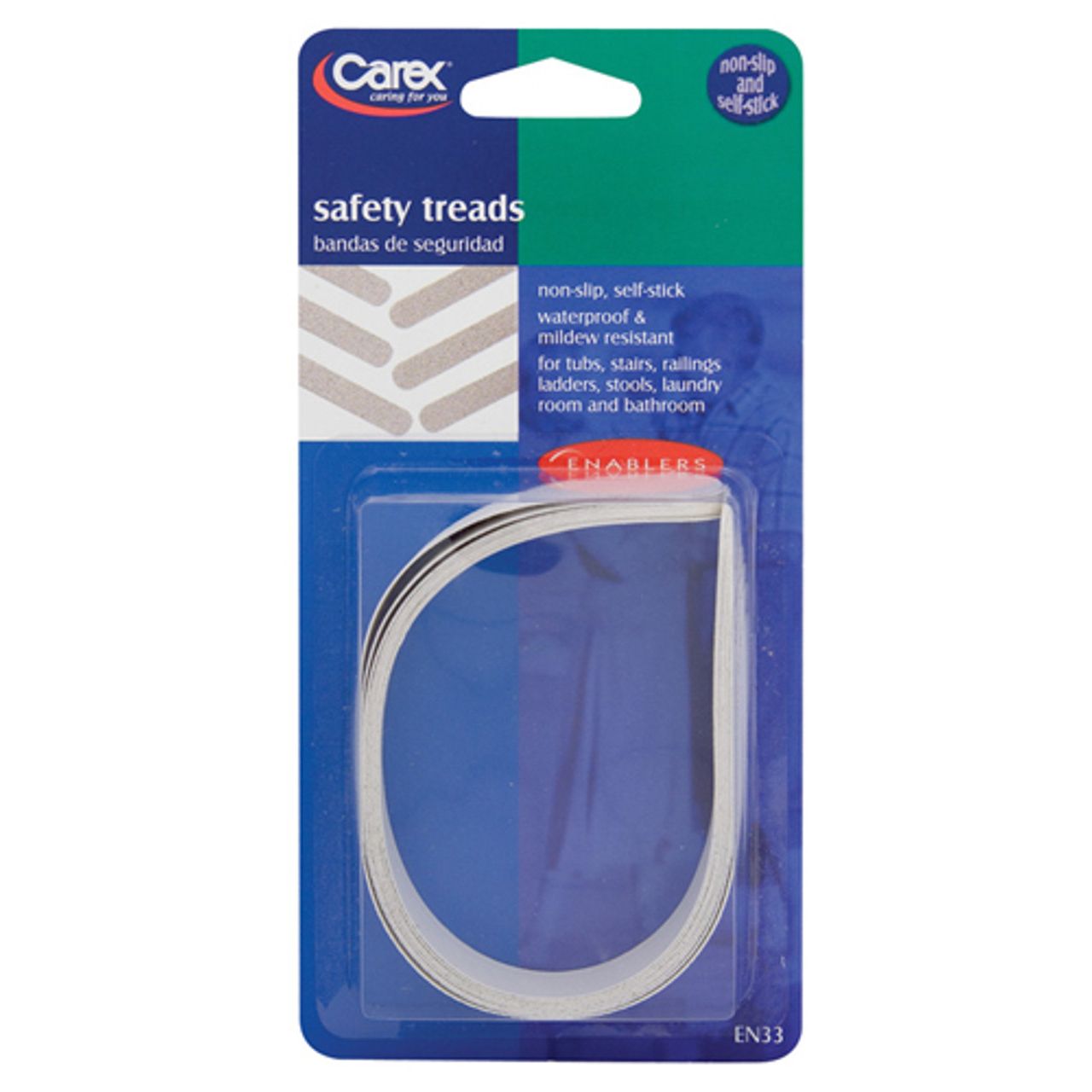 Carex Safety Treads for floors and grandfather clocks, providing slip-resistant grip and safety in home environments