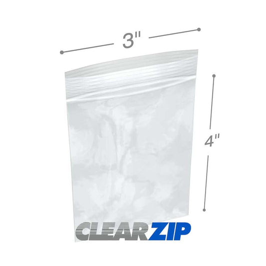 Clear Zip-Lock Bags by Pasteur Pharmacy, 2 Mil, 3"x4" food storage bags, 100 count, sealed plastic storage containers