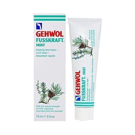 Gehwol Fusskraft Mint Cooling Foot Balm in 2.6 oz tube, soothing and refreshing foot care product with mint extract.