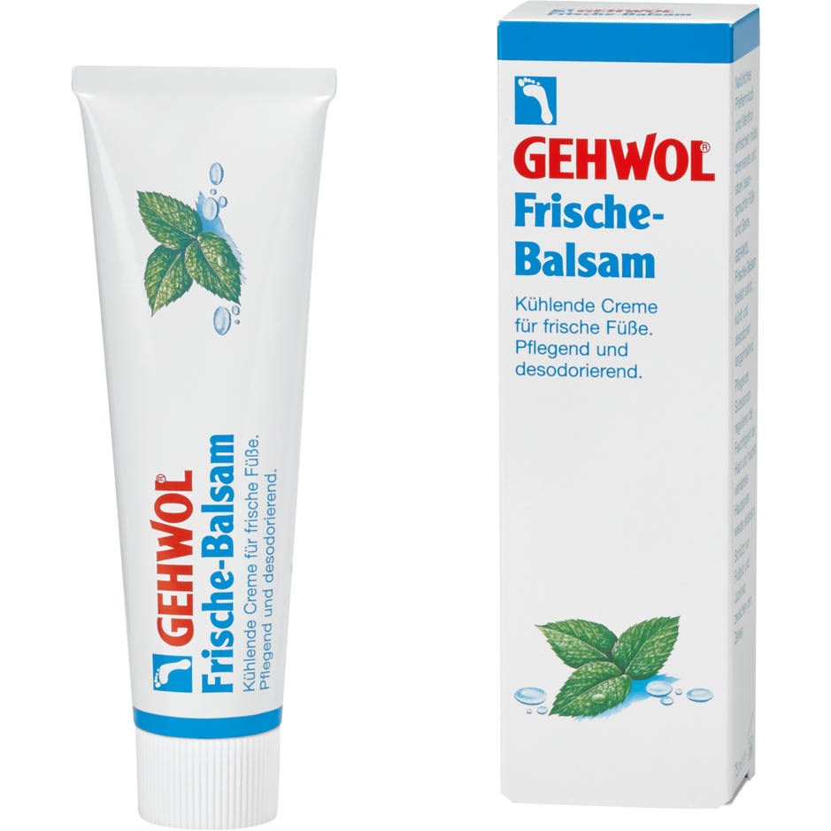 Gehwol Refreshing Foot Care Balm in 75ml tube, natural foot moisturizer and revitalizer with soothing ingredients.