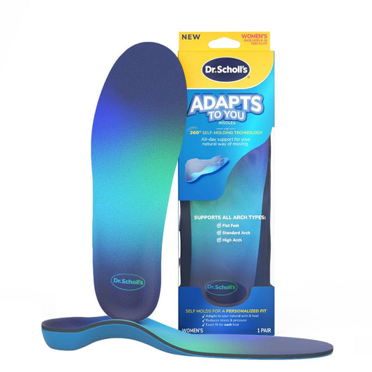 Dr. Scholl's Adapt To You women's insoles in a pair, designed for comfort and foot support, shown in the image.