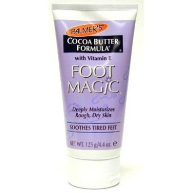 E.T. Browne Palmers Cocoa Butter Foot Magic Moisturizer with Vitamin E in 130ml bottle, for soft, hydrated feet.