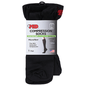Unisex black microfiber over-the-calf compression socks for foot care, displayed flat with elastic top and reinforced toe area.
