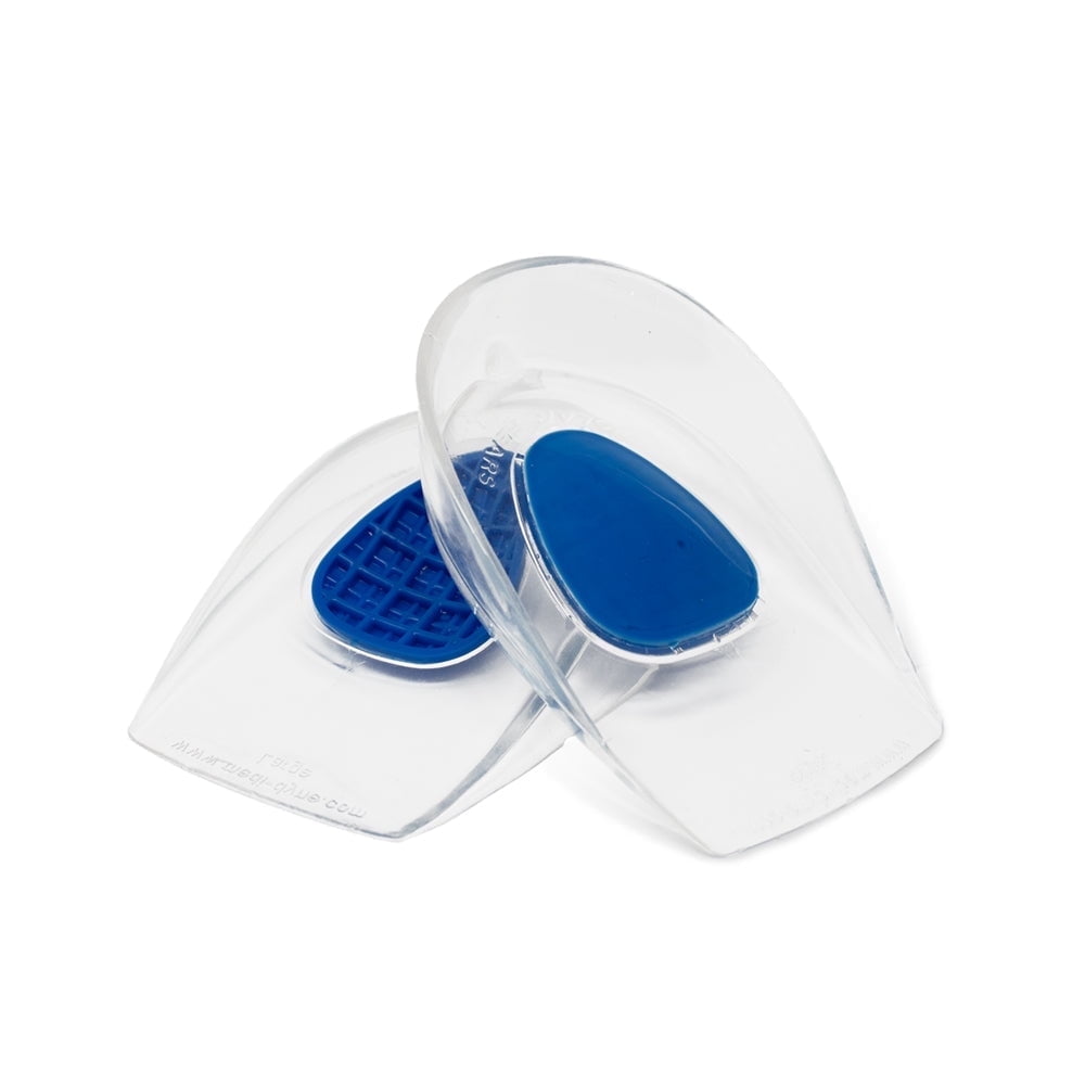 Large Medi-Dyne Tuli S Dual Density Gel Heel Cups for heel spurs and heel pain relief, designed for foot care comfort.