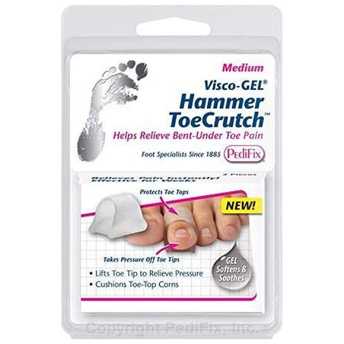 Visco Gel Hammer ToeCrutch 2 by PediFix, a medium foot care device to relieve hammer toe pressure and support.