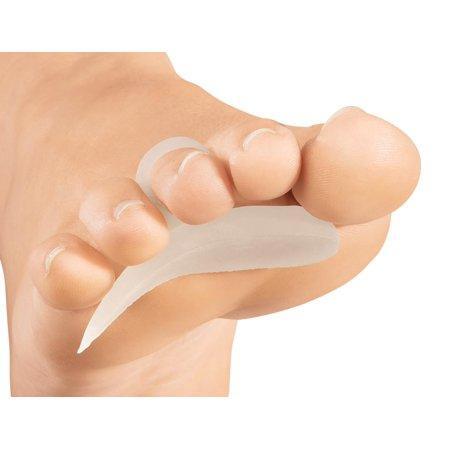 Pair of Pasteur Pharmacy polymer gel hammertoe cushions for foot care, designed to provide comfort and relieve toe pressure.