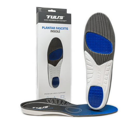 Tuli’s Plantar Fasciitis Insoles with full-length support for foot care, designed to provide comfort and arch support.
