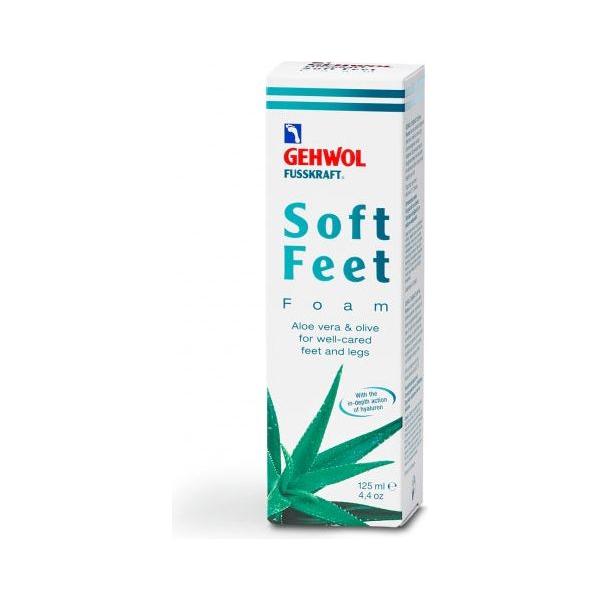 Gehwol Soft Feet Mousse with Aloe Vera in 125ml bottle, a foot care foam product from Pasteur Pharmacy.