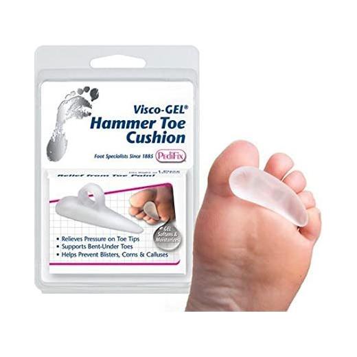 Large left PediFix Visco-Gel Hammer Toe Cushion for foot relief, designed to reduce pressure on hammer toes.