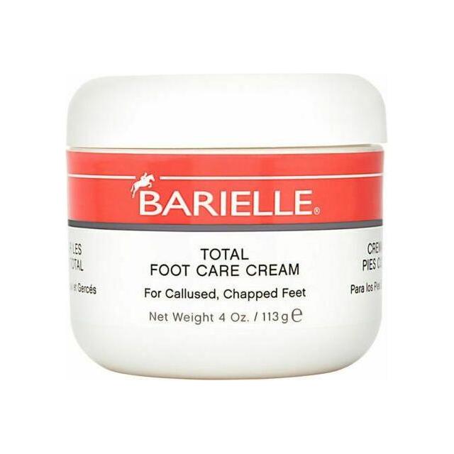 Barielle Total Care Foot Cream in 4 oz jar, moisturizing foot cream from Pasteur Pharmacy, with smooth, hydrated skin appearance.