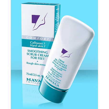 Pasteur Pharmacy Comfort Smoothing Scrub Foot Cream jar with label and open lid showing creamy texture