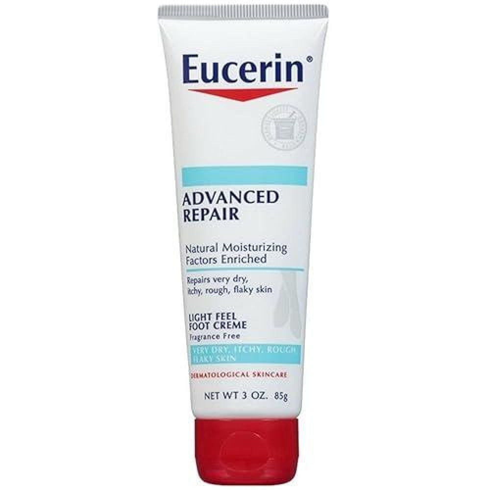 Eucerin Advanced Repair Foot Cream for very dry skin, 3oz tube, moisturizing and nourishing foot cream from Pasteur Pharmacy.