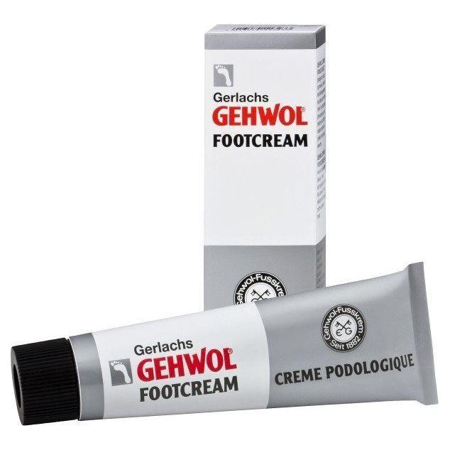 Gehwol Foot Cream Gerlachs by Pasteur Pharmacy in 75 ml tube, moisturizing foot cream with herbal ingredients, product packaging visible