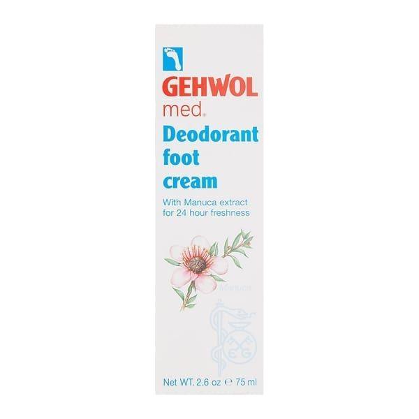 Gehwol med Deodorant Foot Cream by Pasteur Pharmacy, 2.6 oz, moisturizing foot cream with deodorant properties, in a tube.