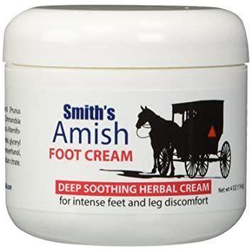 Smith Amish Foot Cream by Pasteur Pharmacy, deep soothing and calming foot cream in 4.5 oz jar, ideal for nourished, relaxed feet.