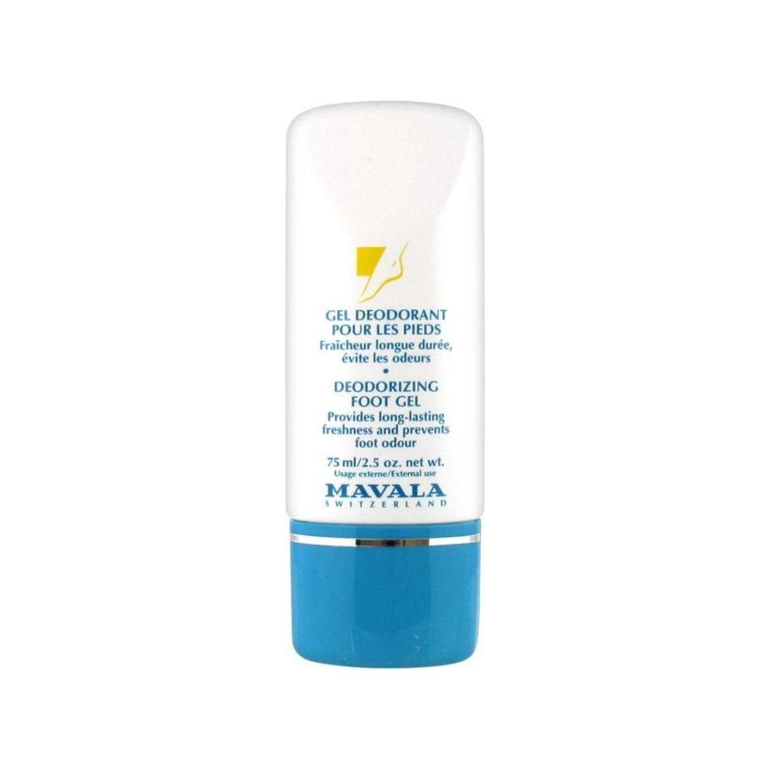 Mavala Freshness Deodorising Foot Gel in 75ml container, designed to reduce unpleasant foot odour and provide long-lasting freshness.