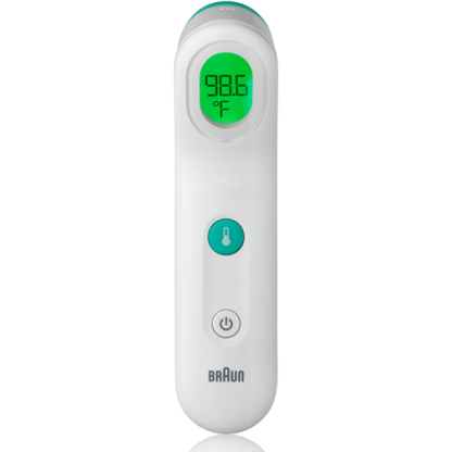 Braun BFH175 forehead thermometer in white, designed for accurate temperature reading on the forehead.