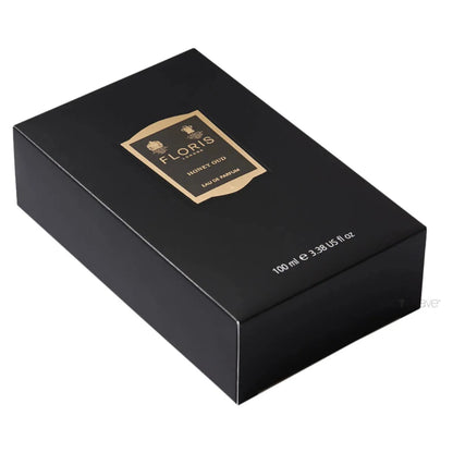 Floris London Honey Oud Eau De Parfum 100ml fragrance bottle with elegant design and gold accents.