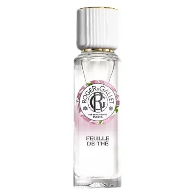 Roger & Gallet Black Tea Wellbeing Fragrant Water 30ml in clear bottle with black tea scent, natural and refreshing fragrance.